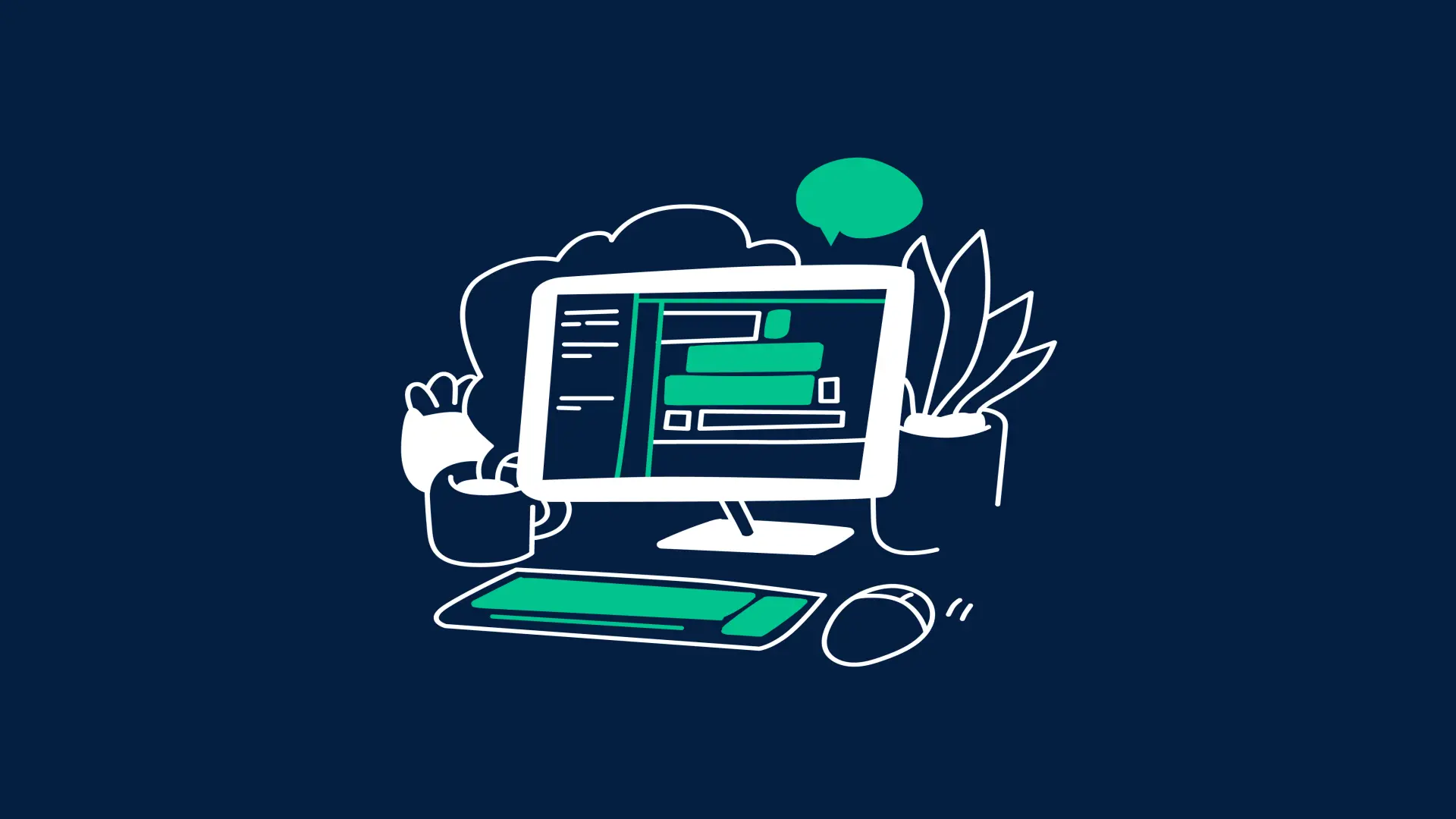 Icon von einem Computerarbeitsplatz